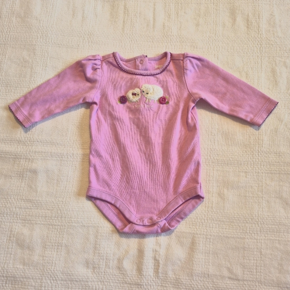 Gymboree girls 3-6 months bodysuit Loveable Lamb line VGUC